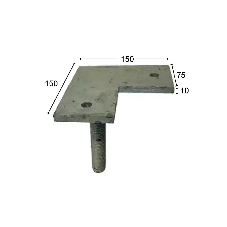 150x150x75mm Corner Adjustable House Stump Top Plate
