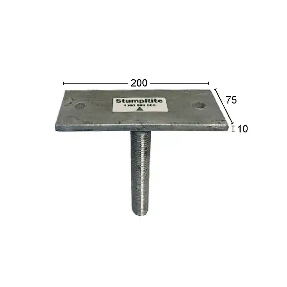 200x75x10mm Adjustable House Stump top plate - Straight