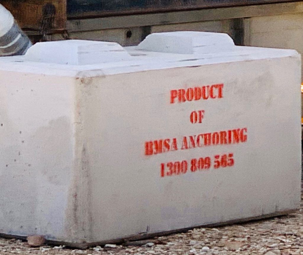 Cyclone Tie Down Concrete Blocks For Transportable Buildings BMSA